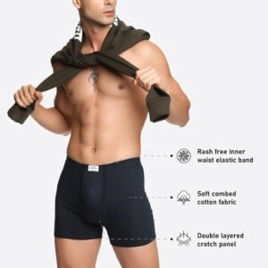 Lux Classic Men's Inner Elastic Trunks - Pack of 2 (Color May Vary) | Premium 100% Cotton | Ultimate Comfort Breathable, Soft & Durable | Everyday Essential Lux Underwear